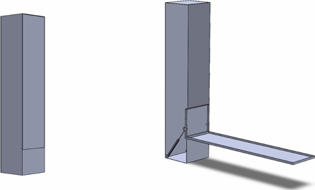 Concept 2 CAD - wardrobe / Murphy-bed, closed and with shelf-door lowered